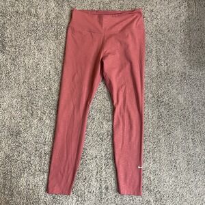 Nike Women's Leggings Pink Medium Dri-FIT Mid-Rise 7/8 Gym Athletic Running